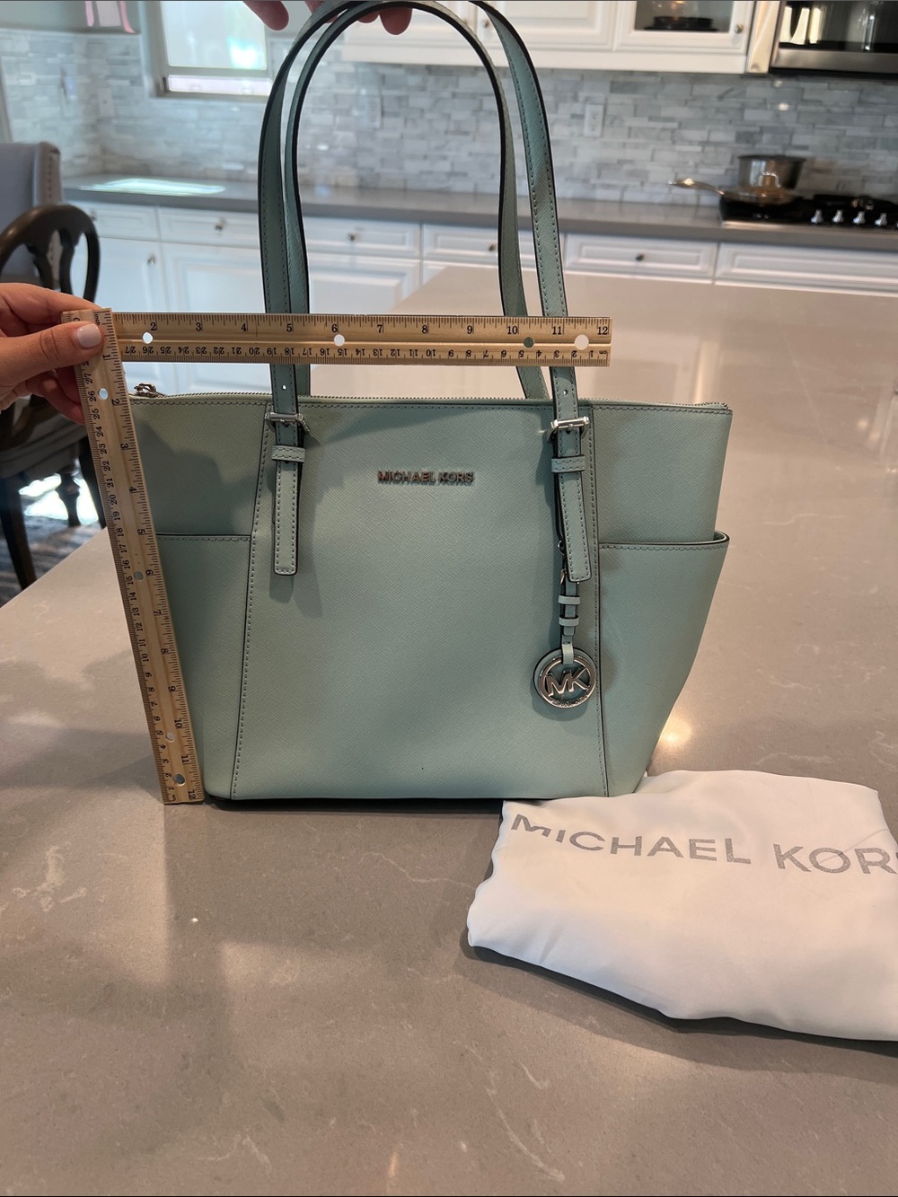 Michael Kors Mint Green Saffiano Leather Tote